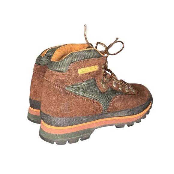 ***SOLD*** Timberland Classic Euro Leather Hiking BOOTS Brown/Olive Size 9M - Picture 4 of 6